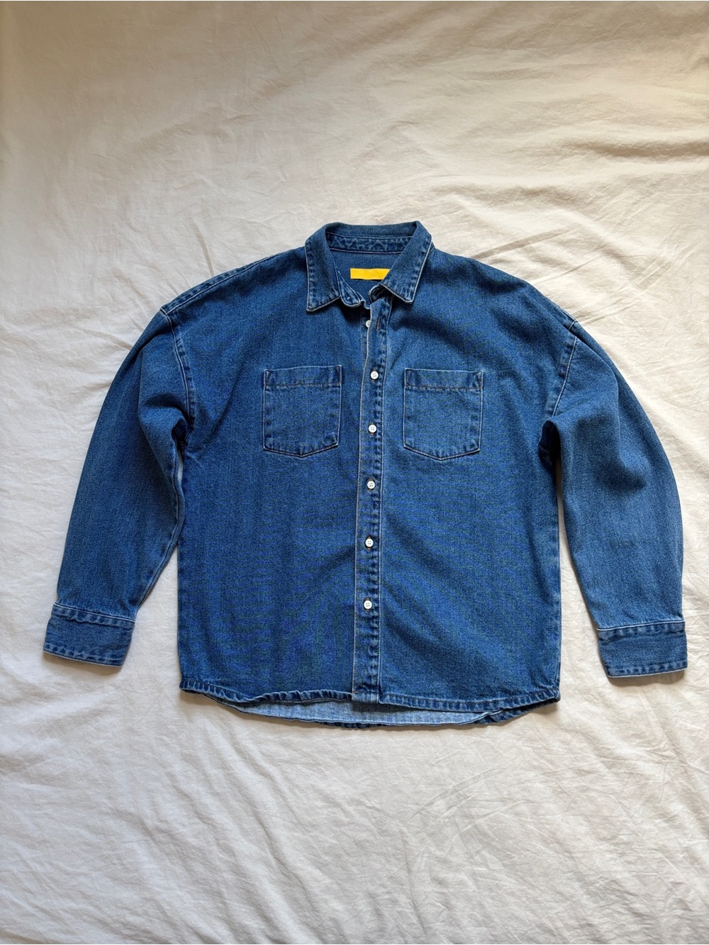 Yellow Label Co. Blue Denim Button Up Shirt Size M